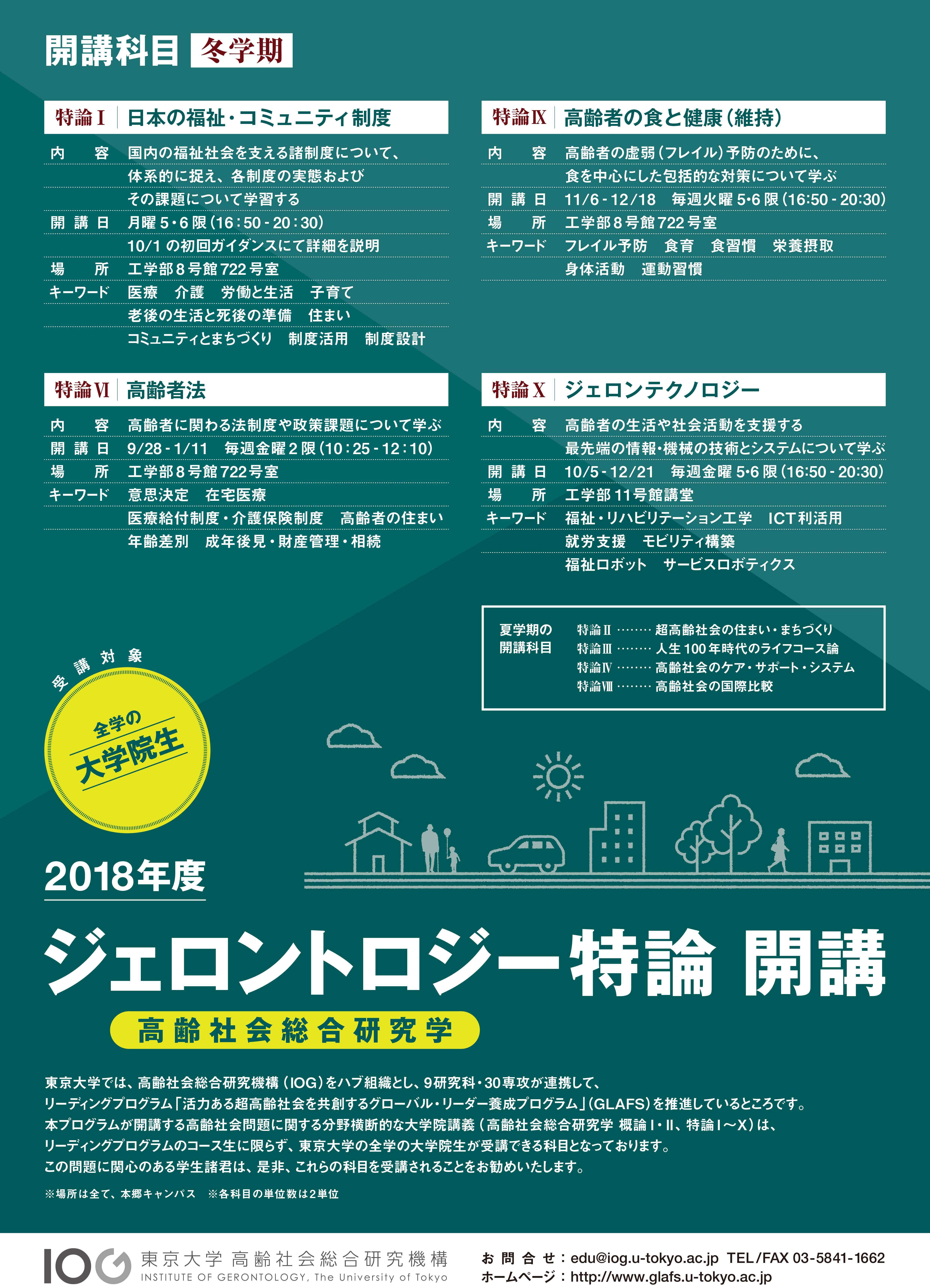 2018年度　特論（冬学期）ポスター